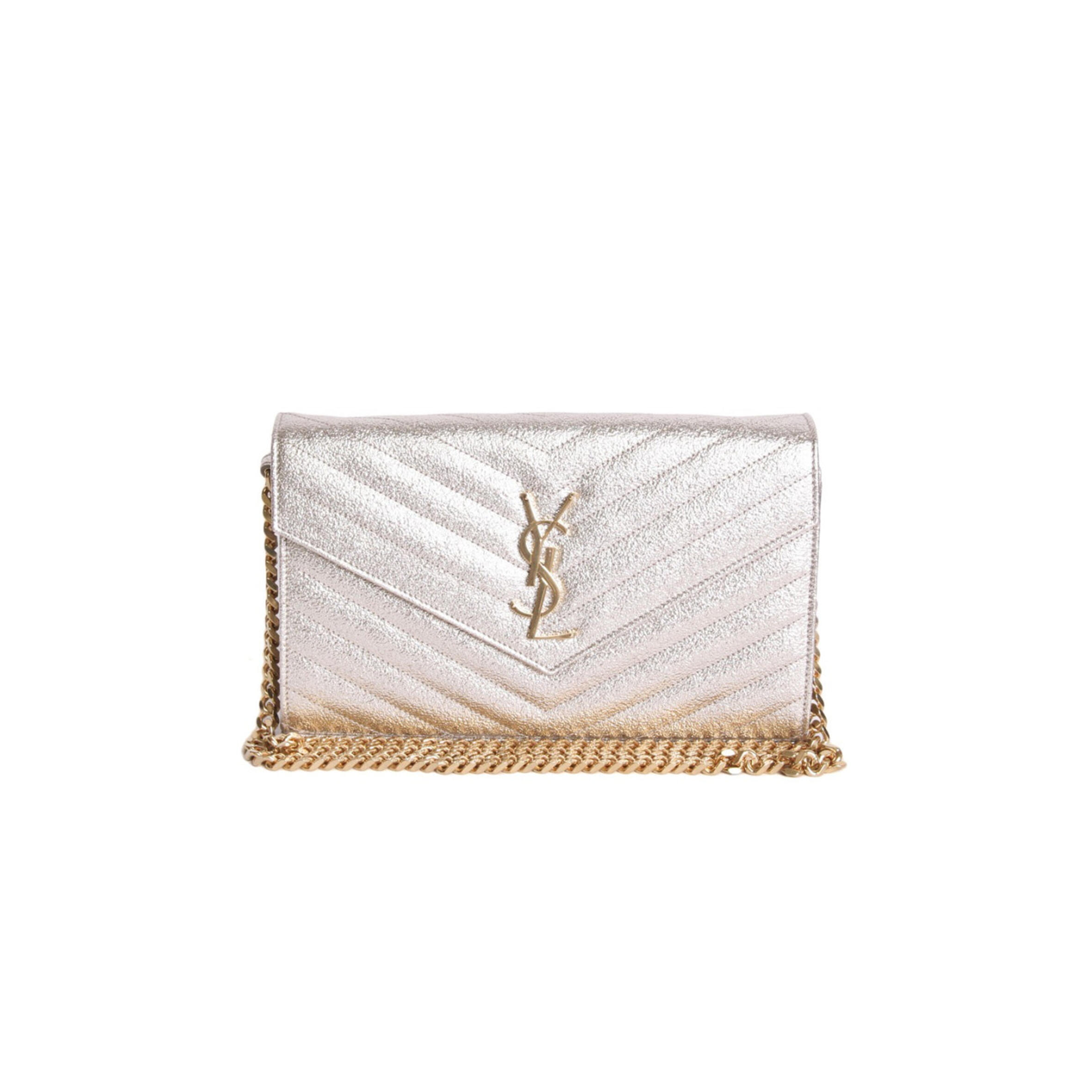YSL GRAINED LEATHER POUCH BAG 377828 (22.5*14*4cm)